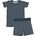 Navy Stripes Ribbed Bamboo Cozy Short Set