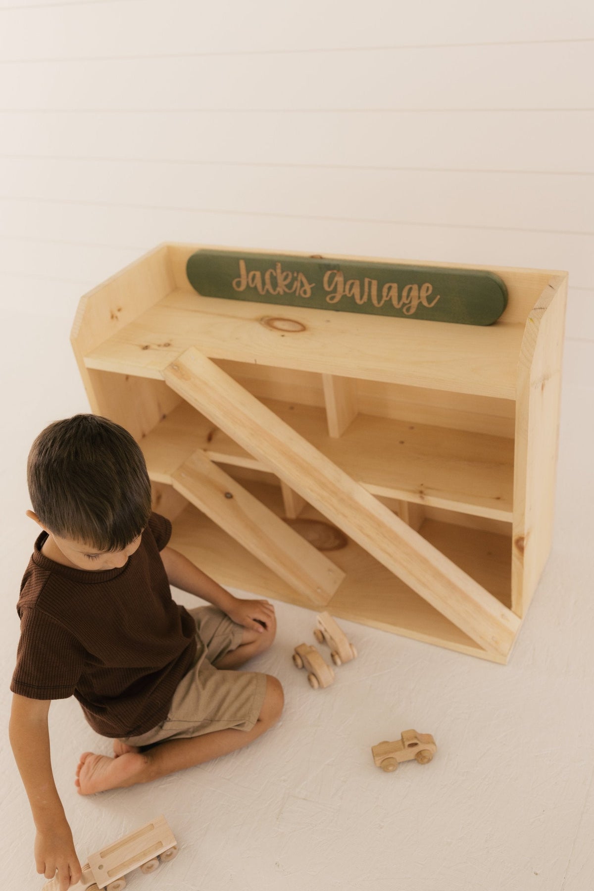 Children's Wooden Car Garage