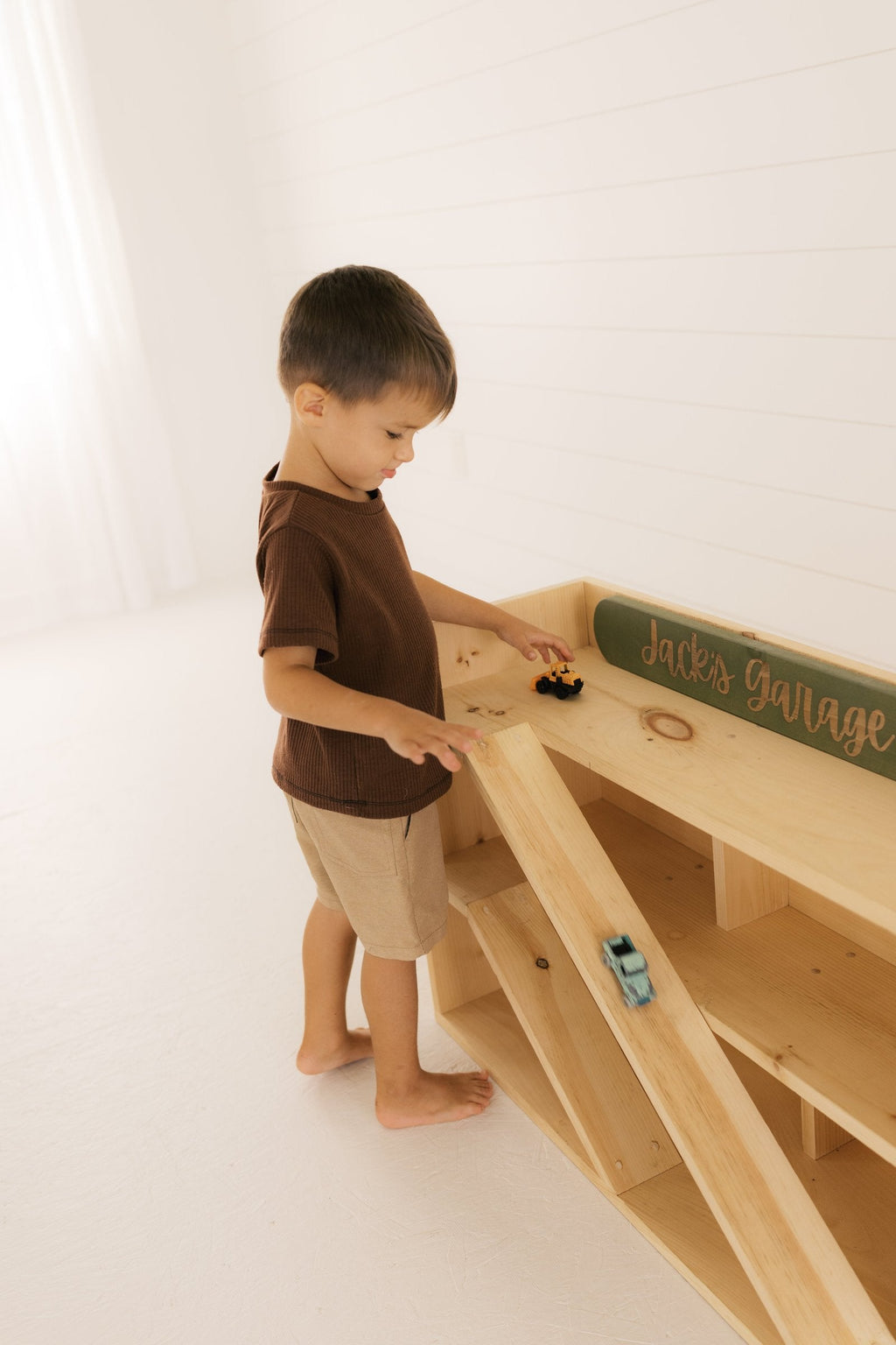 Children's Wooden Car Garage