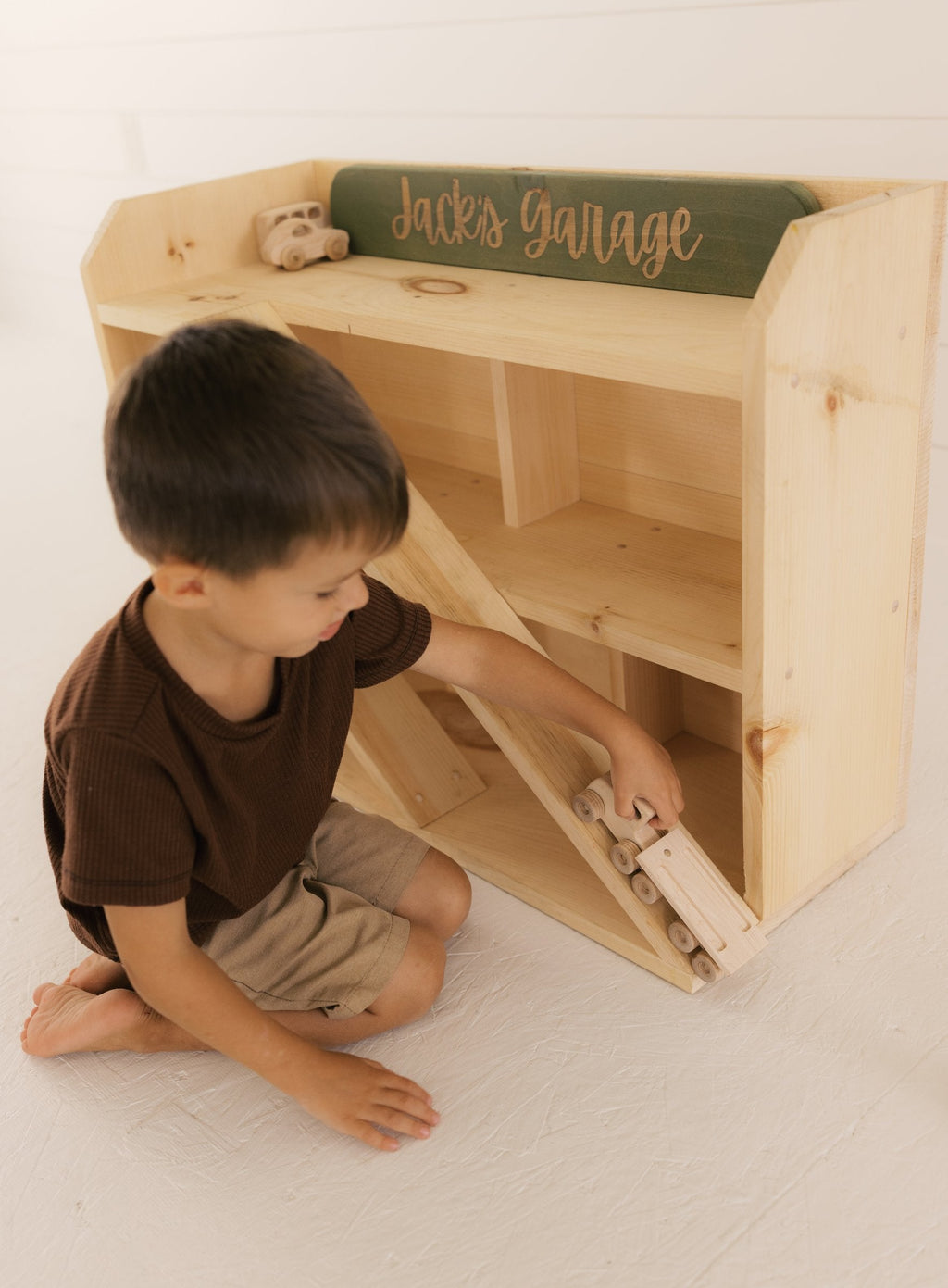 Children's Wooden Car Garage