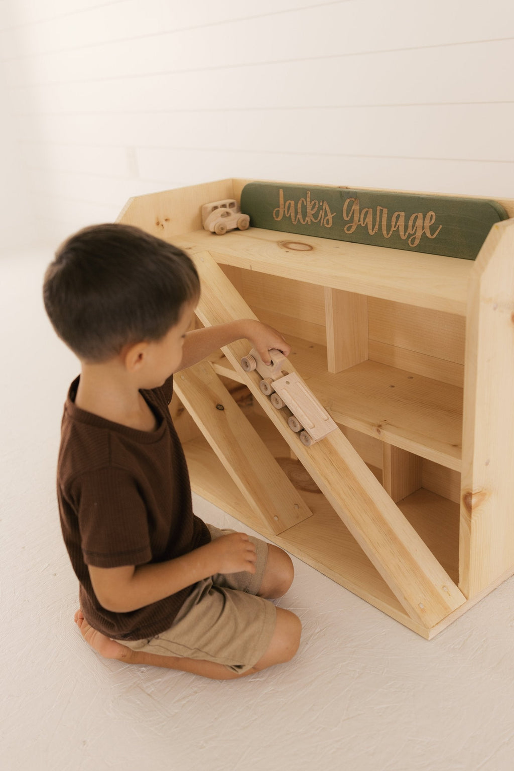 Children's Wooden Car Garage