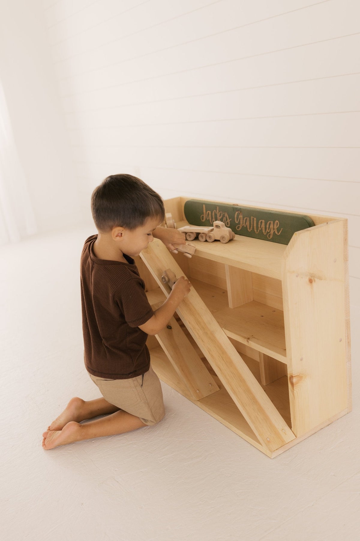 Children's Wooden Car Garage