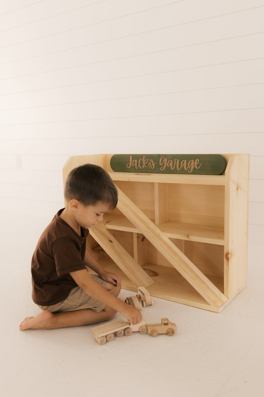 Children's Wooden Car Garage